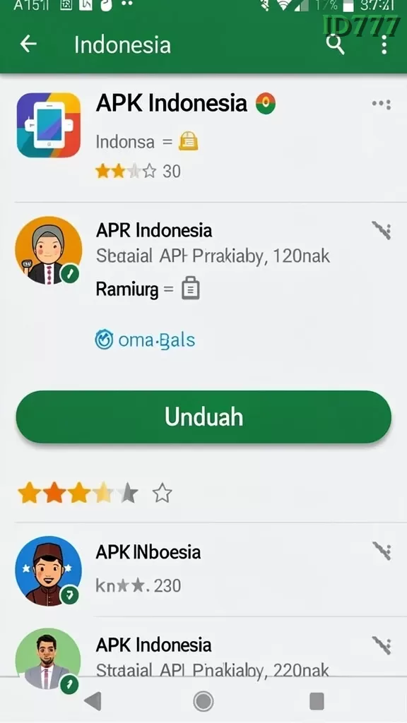 Cuplikan layar KG778 — menu navigasi
