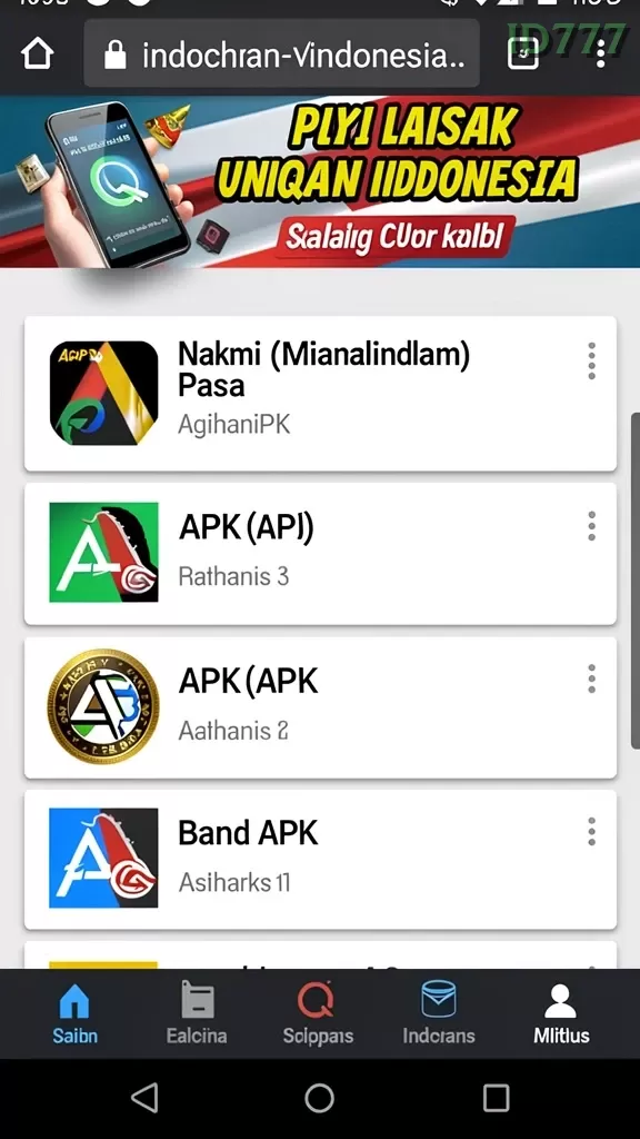 Cuplikan layar MENANGBET — halaman utama