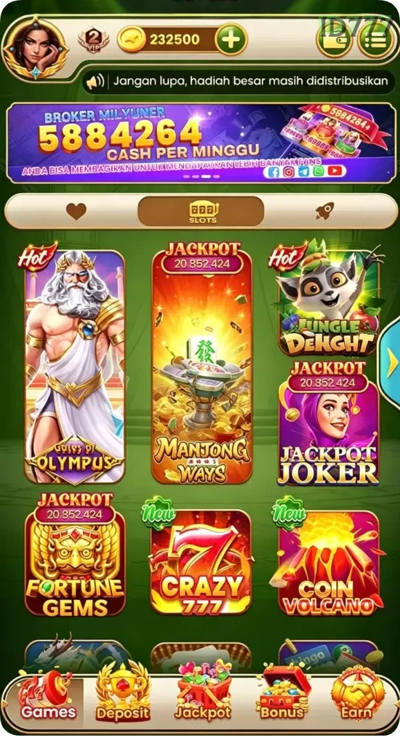 Cuplikan layar KG778 — halaman utama